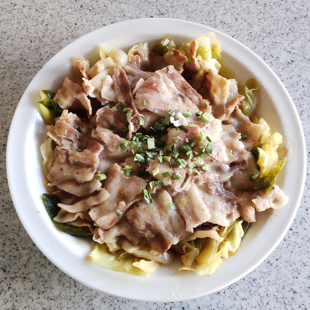 豚バラキャベツのしんなり蒸し